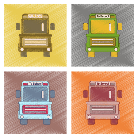 assembly flat shading style icon school bus