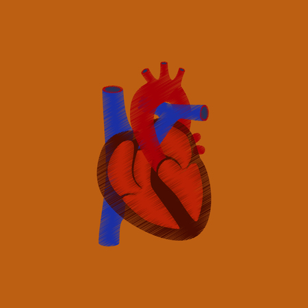 flat shading style icon heartのイラスト素材