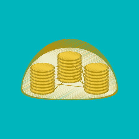 flat shading style icon chloroplastのイラスト素材