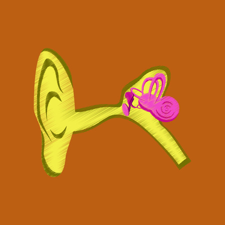 flat shading style icon earのイラスト素材