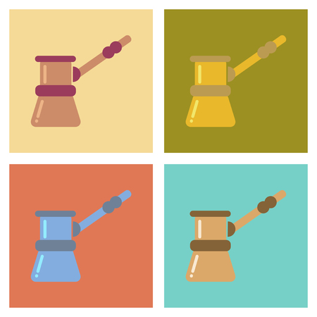 assembly of flat icons coffee arabic Turkのイラスト素材