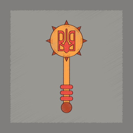 flat shading style icon Ukrainian maceのイラスト素材