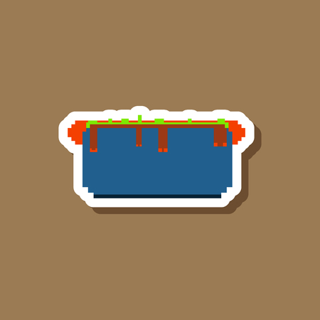 paper sticker on stylish background Hot Dogのイラスト素材