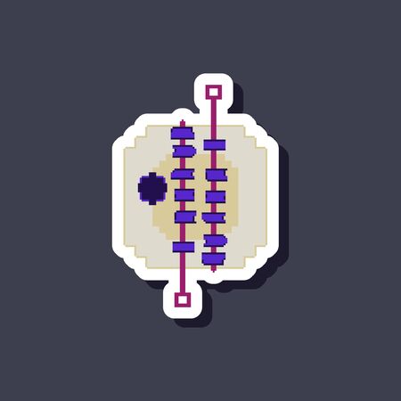 paper sticker on stylish background BBQ meatのイラスト素材