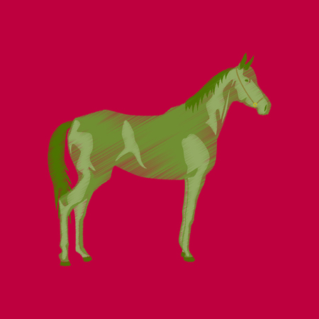 flat shading style icon horseのイラスト素材