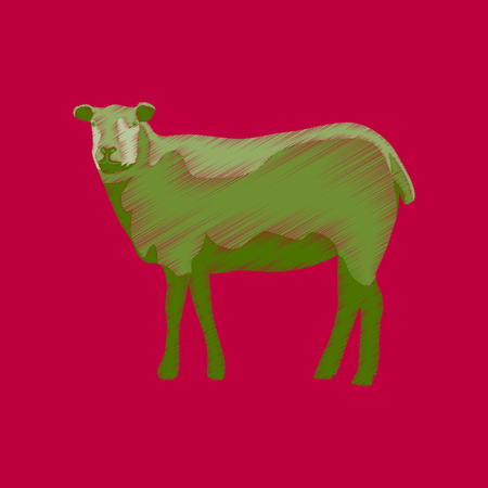 flat shading style icon sheepのイラスト素材