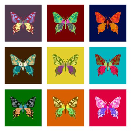 Flat shading style icon butterflyのイラスト素材