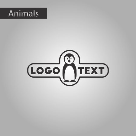 Black and white style icon penguin logoのイラスト素材