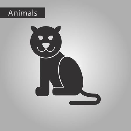 Black and white style icon pantherのイラスト素材