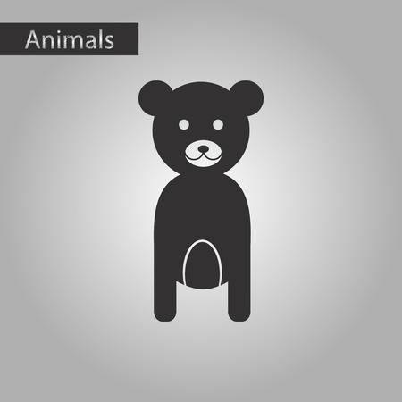 Black and white style icon bearのイラスト素材