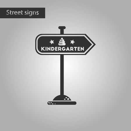 Black and white style icon sign kindergartenのイラスト素材