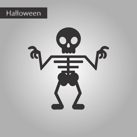 Black and white style icon halloween skeletonのイラスト素材