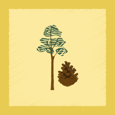flat shading style Illustrations plant Pinusのイラスト素材