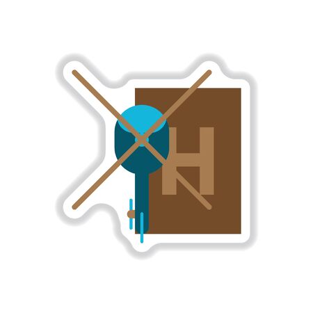 paper sticker on white background Helipadのイラスト素材