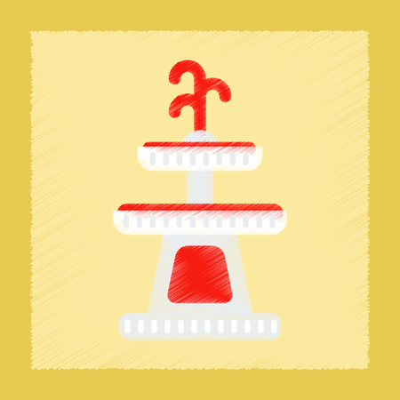 flat shading style icon halloween fountainのイラスト素材