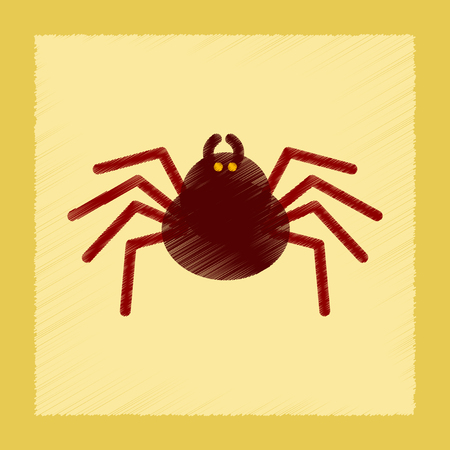 flat shading style icon halloween spiderのイラスト素材