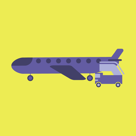 Icon in flat design for airport airplane gangwayのイラスト素材