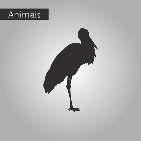 Black and white style icon of storkのイラスト素材