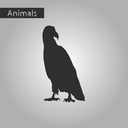 black and white style icon of eagleのイラスト素材