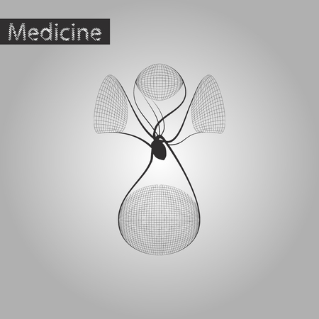 black and white style icon of circulatory systemのイラスト素材