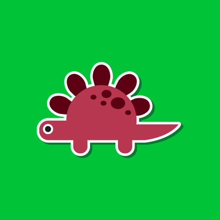 paper sticker on stylish background dinosaurのイラスト素材