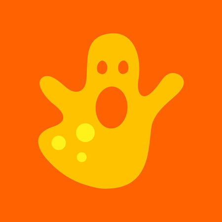 flat icon on background halloween ghostのイラスト素材