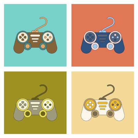 assembly flat icon game joystickのイラスト素材