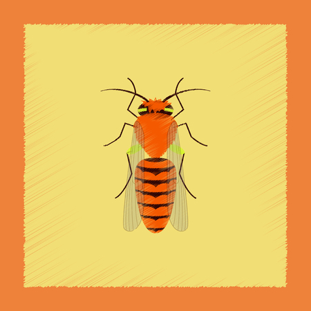flat shading style illustration insect beeのイラスト素材