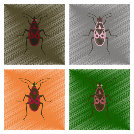 assembly flat shading style illustration soldier bugのイラスト素材