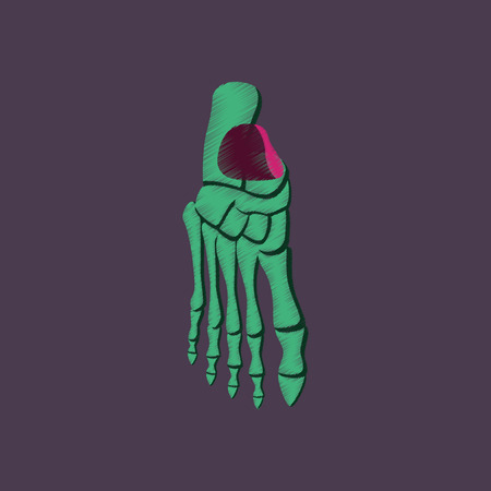 flat shading style icon foot skeletonのイラスト素材