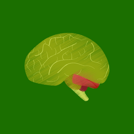 flat shading style icon brainのイラスト素材