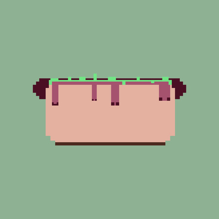 pixel icon in flat style Hot Dogのイラスト素材
