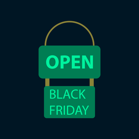 Flat icon of signboard black fridayのイラスト素材