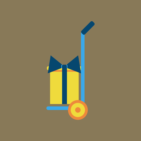 Flat icon of Gift deliveryのイラスト素材