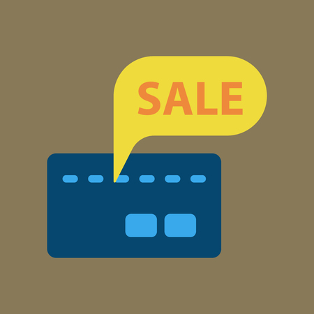 Flat icon of bank card saleのイラスト素材