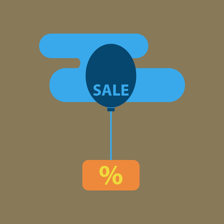 Flat icon of sale Balloon in the skyのイラスト素材