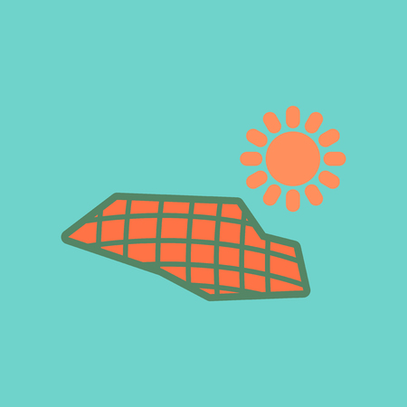 flat icon on stylish background solar panelsのイラスト素材