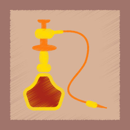 flat shading style icon Eastern hookah smokeのイラスト素材