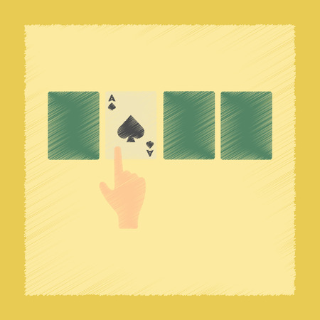 flat shading style icon hand playing cardsのイラスト素材