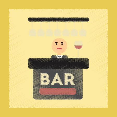flat shading style icon bar bartenderのイラスト素材