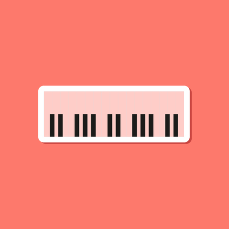 paper sticker on stylish background piano keysのイラスト素材