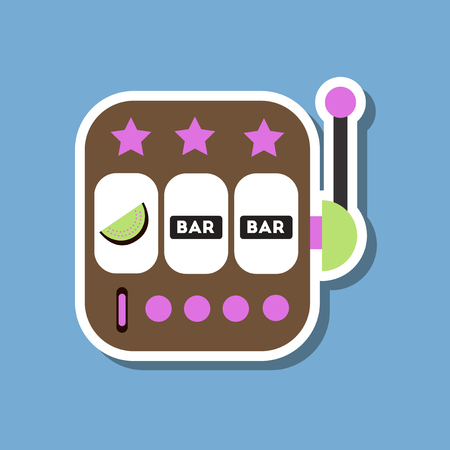 paper sticker on stylish background slot machineのイラスト素材