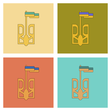 assembly flat icons emblem of Ukraineのイラスト素材
