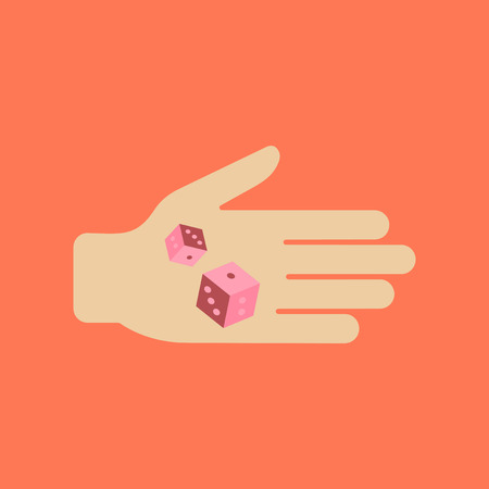flat icon on stylish background poker dices handのイラスト素材
