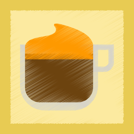 flat shading style icon coffee with creamのイラスト素材