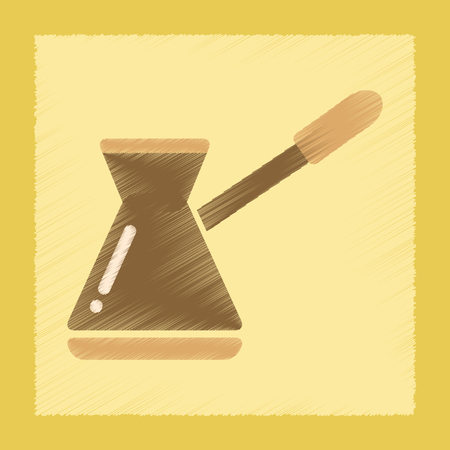 flat shading style icon coffee Turkのイラスト素材