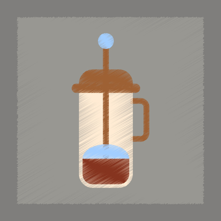 flat shading style icon coffee makerのイラスト素材