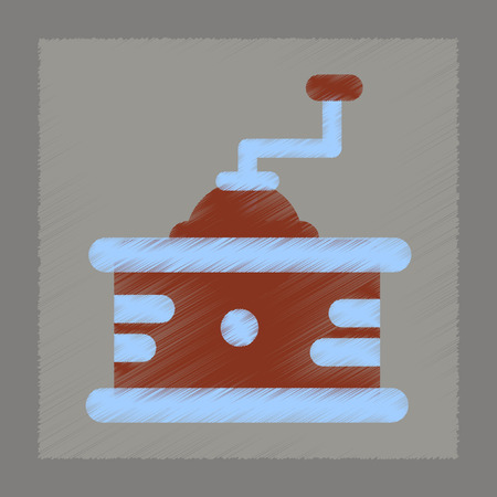 flat shading style icon coffee millのイラスト素材