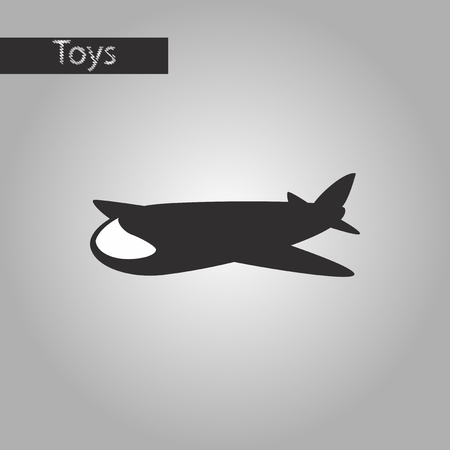 black and white style icon Toy airplaneのイラスト素材