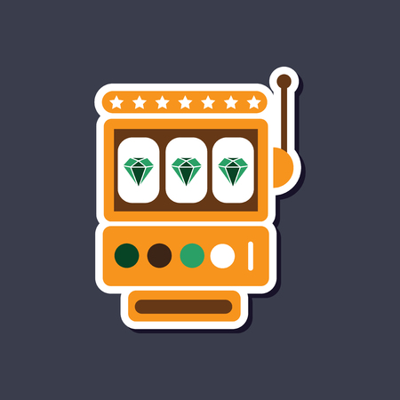 paper sticker on stylish background slot machineのイラスト素材
